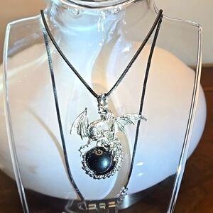 Natural Stone Tiger Eye Obsidian Decor Dragon Pendant Necklace